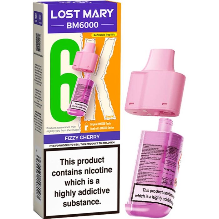 Fizzy cherry Lost Mary BM6k Refill Pods