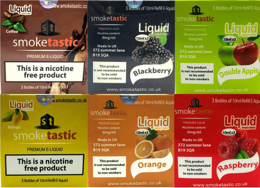 SmokeTastic E liquid 10ml ELiquid (6MG) Pack of 3 Bottles 10ml E-Liquid UK Seller