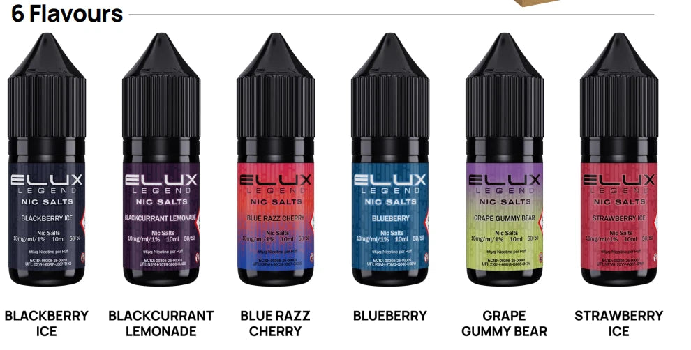 Elux Legend Nic Salts E Liquid 10 x 10ml (Full Box)
