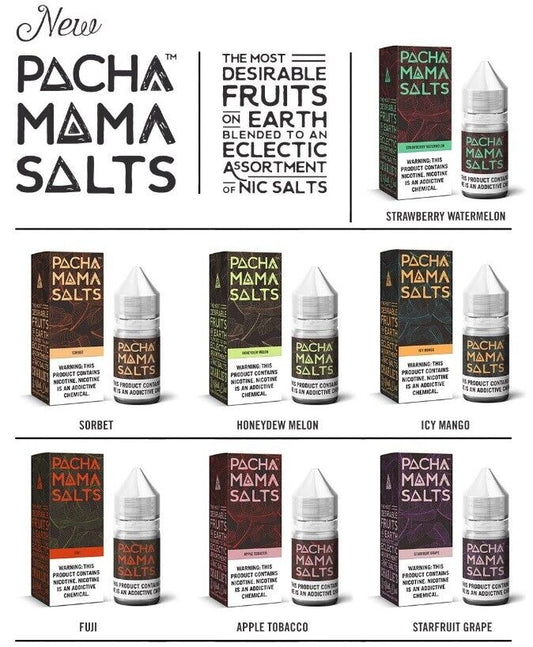 Pacha Mama Salts E - Liquid 10 x 10ml (Full Box)