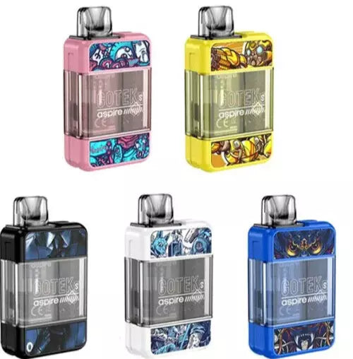 Aspire Gotek S Pod Starter Kit Pocket Vape Mod ecig 650mAh 2ML