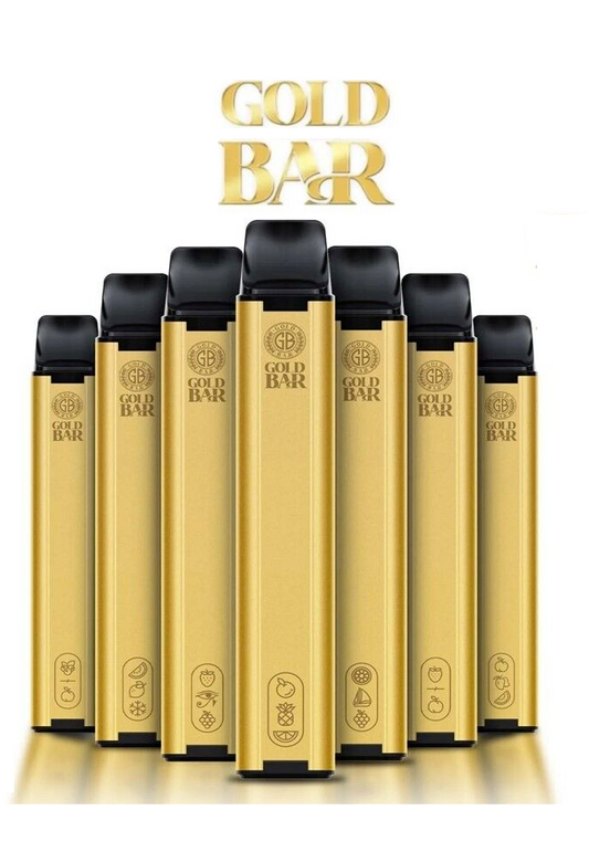 Gold Bar Disposable Vape 600 Puffs 2ml 20mg (Box Of 10)