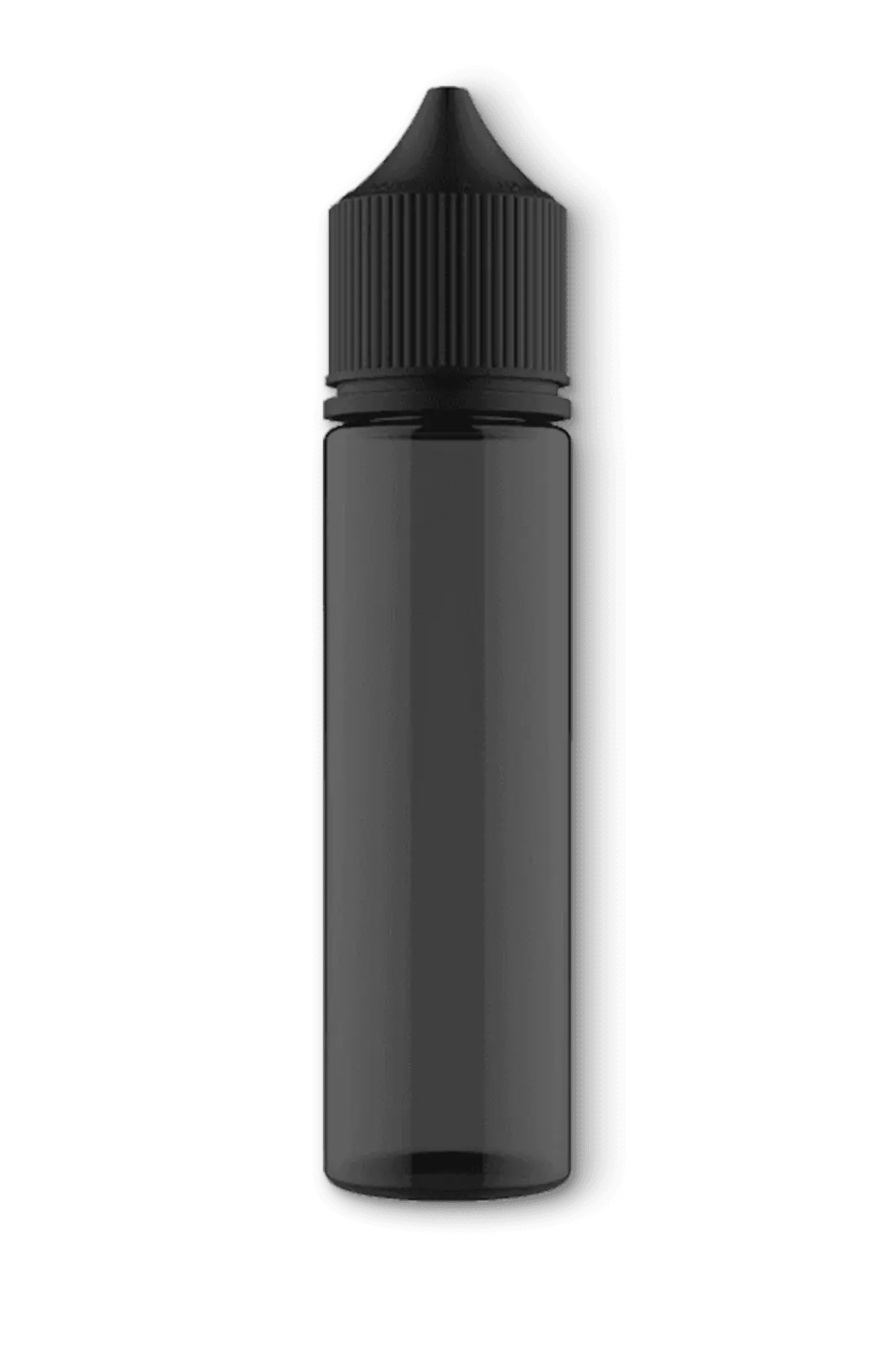 EMPTY Bottles 60ML PET Unicorn For Any Liquid Or Oils (Black Bottle With Cap) Pack of 10