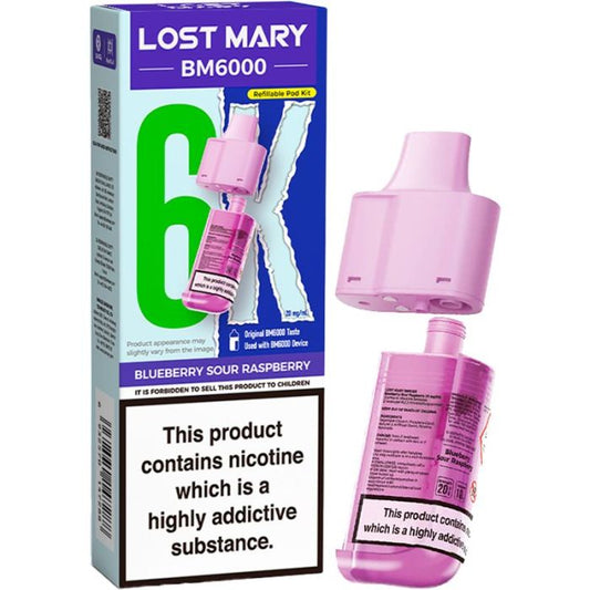 Blueberry Sour Raspberry Lost Mary BM6k Refill Pods