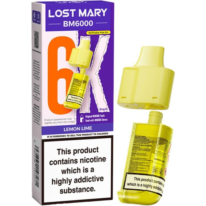 Lemon lime Lost Mary BM6k Refill Pods