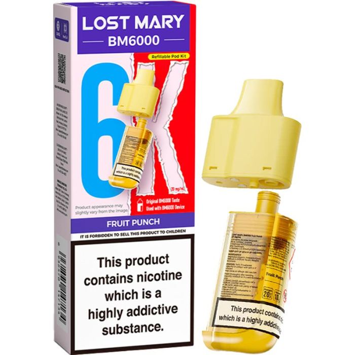Fruit punch Lost Mary BM6k Refill Pods
