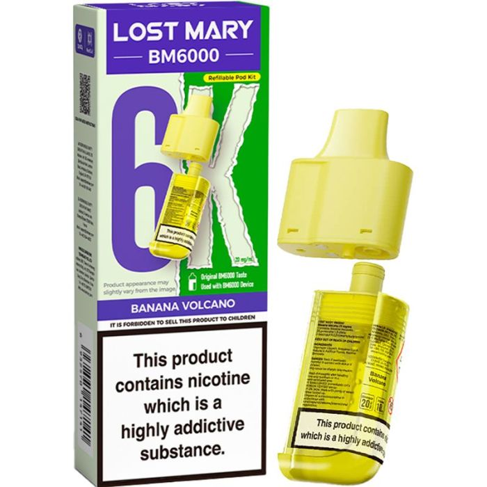 Banana volcano Lost Mary BM6k Refill Pods