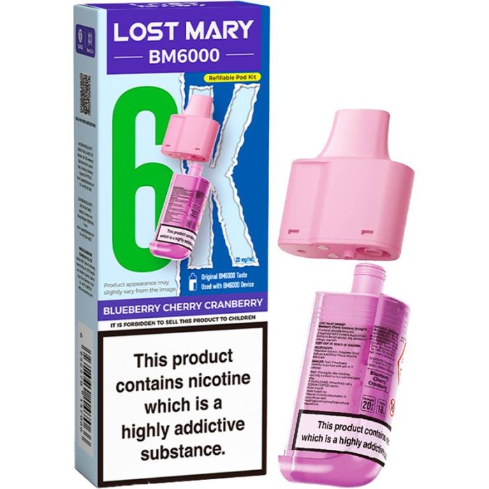 Blueberry Cherry Cranberry Lost Mary BM6k Refill Pods