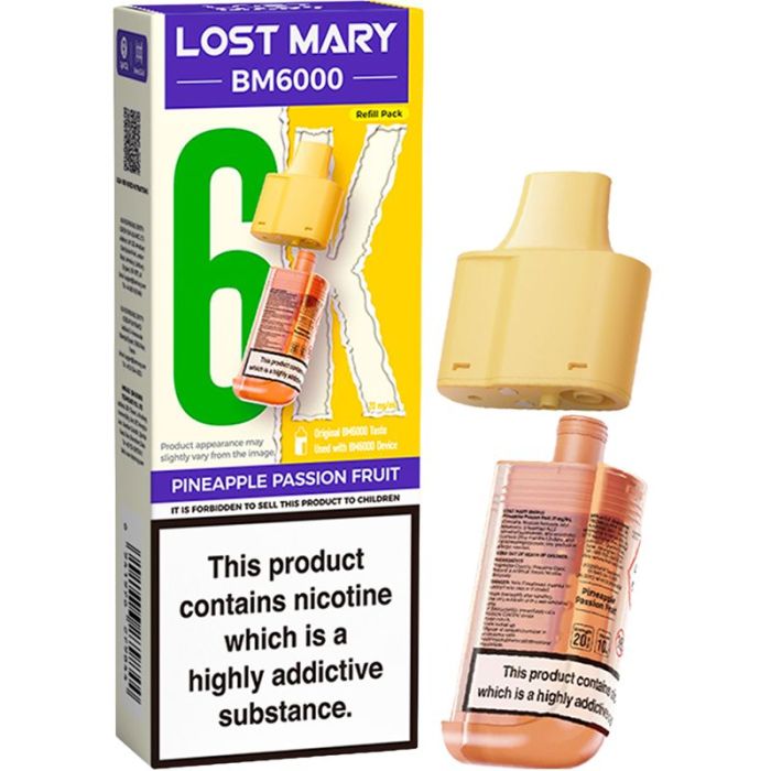 Pineapple passion fruit Lost Mary BM6k Refill Pods