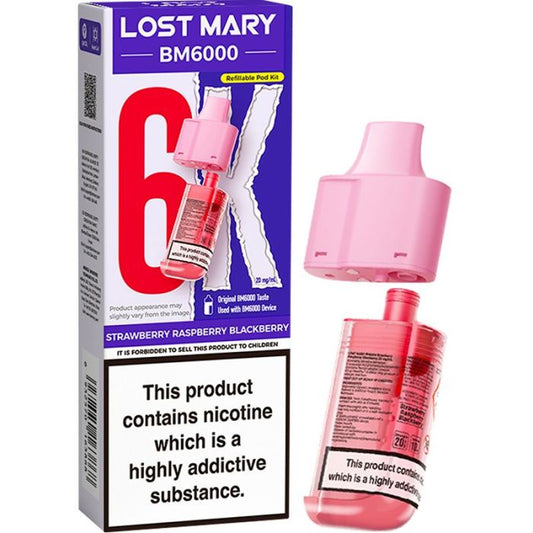 Strawberry Raspberry Blackberry Lost Mary BM6k Refill Pods