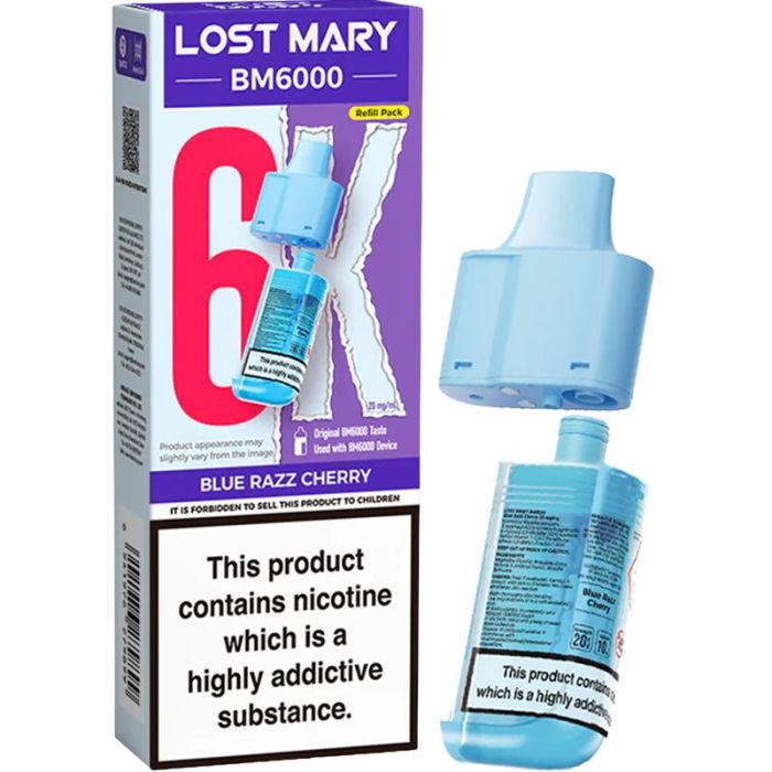 Blue Razz Cherry Lost Mary BM6k Refill Pods