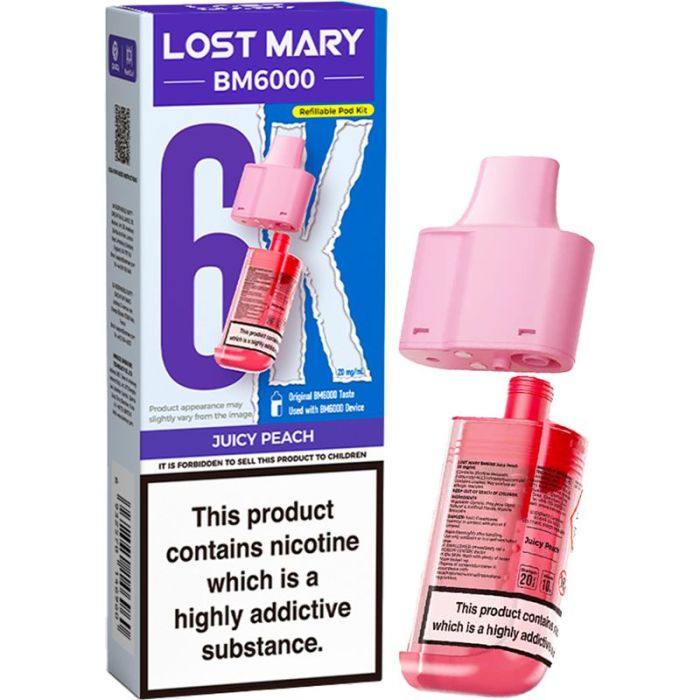 Juicy peach Lost Mary BM6k Refill Pods