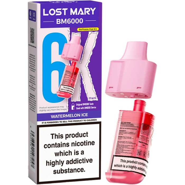 Watermelon ice Lost Mary BM6k Refill Pods