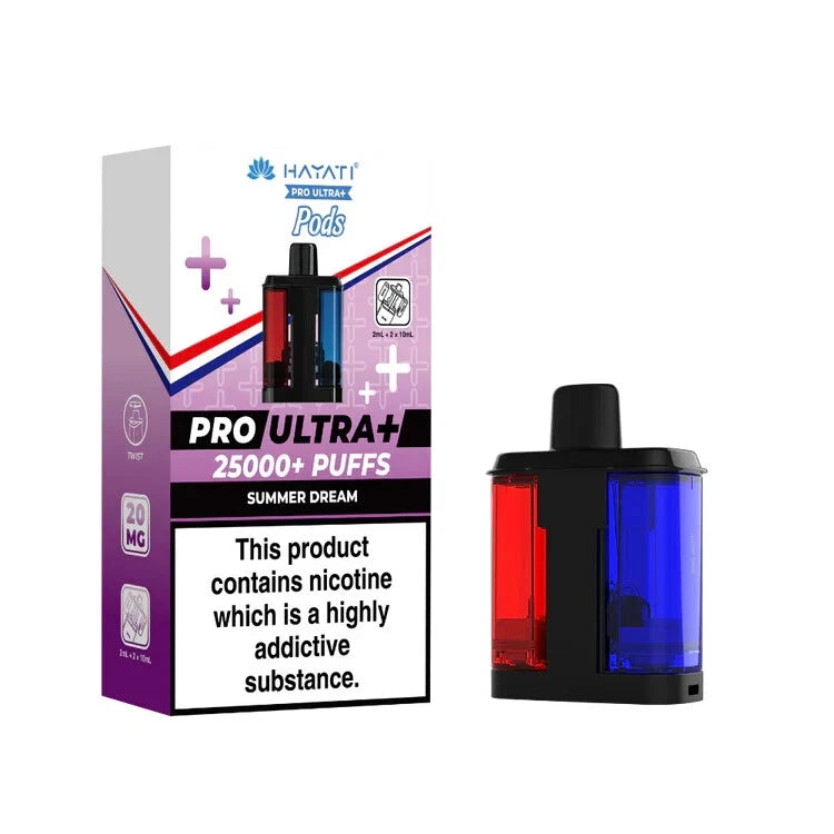 Hayati Pro Ultra Plus Prefilled Rechargeable Kit 25K | 20mg (Pack of 5)