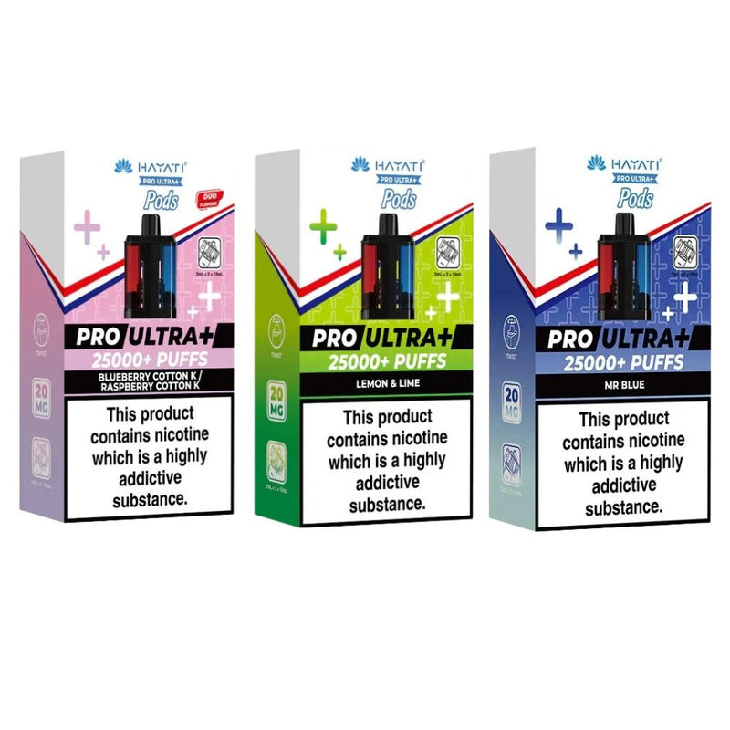 Hayati Pro Ultra Plus Prefilled Rechargeable Kit 25K | 20mg (Pack of 5)