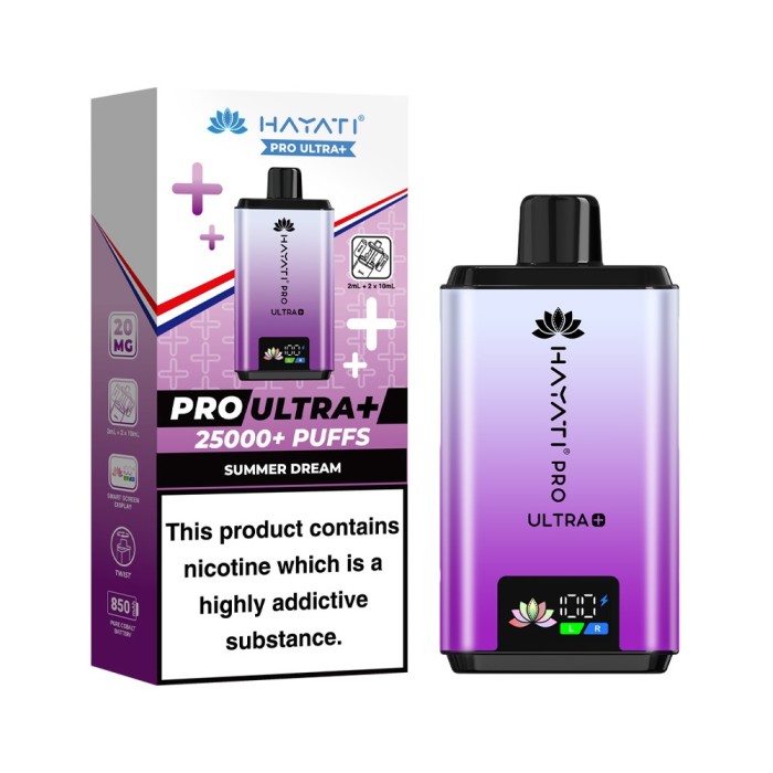 Hayati Pro Ultra Plus 25000 Prefilled Refillable Kit 20mg (Pack of 5) Full Box