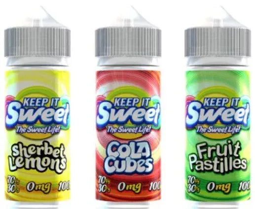 Keep it Sweet E Liquid Premium Vape Juice 100-70VG/30PG 0mg