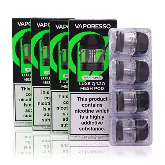 VAPORESSO LUXE Q PODS Spare Pod Cartridges Luxe Q QS Q2 0.6 0.8 1.0 1.2 Ohm Mesh