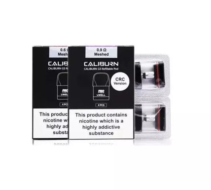 UWELL Caliburn G3 Pods 0.6Ω/0.9Ω/1.2Ω 2ML Replacement Pods - Pack Of 4 Pods