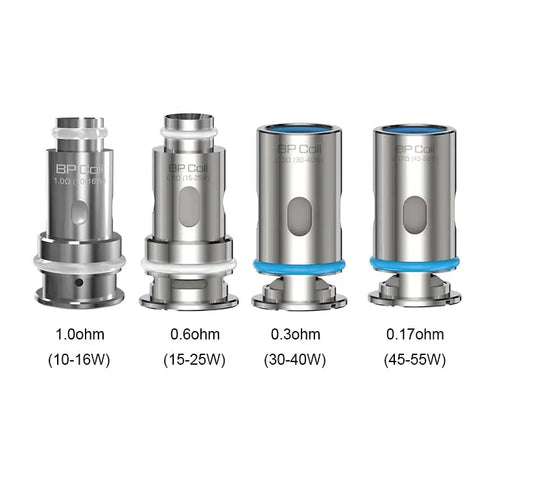 Aspire BP Coils for BP60 & BP80 1.0Ω, 0.17Ω, 0.3Ω & 0.6Ω Pack Of 5