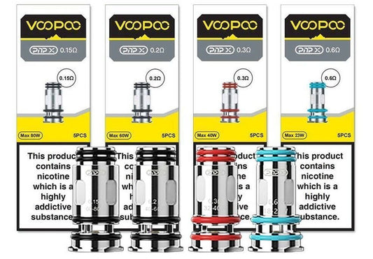 Voopoo PnP X Replacement Coils 0.15, 0.2, 0.3 & 0.6 Ohm (5 Coils)