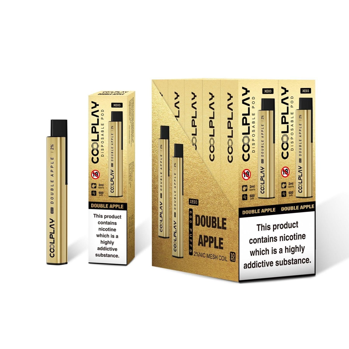COOL PLAY GOLD XE03 Bar Disposable Vape 20mg (PACK OF 10)