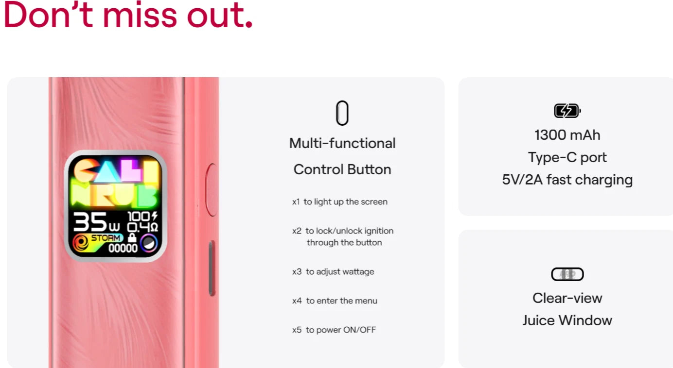 UWELL | Caliburn G4 Pod Kit | 35W | 1300mAh | G3 / GPP Pod Compatible