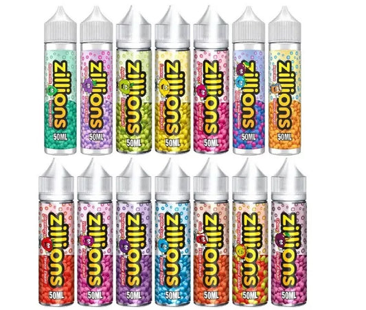 Zillions E Liquid Vape Juice 50ml 70 VG 30 PG 0mgv
