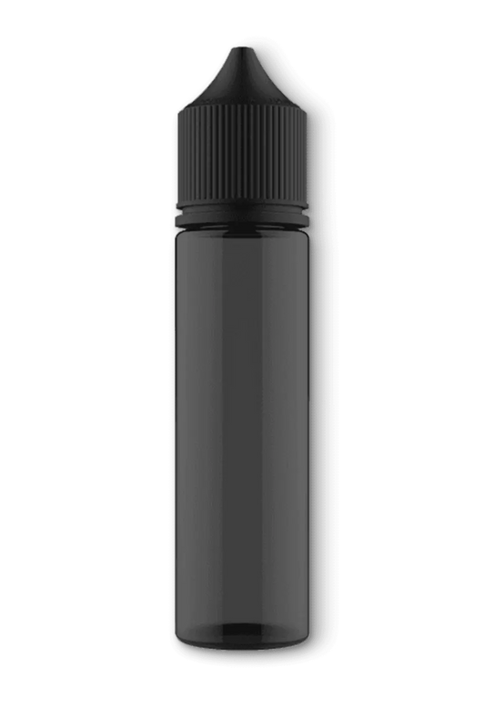 EMPTY Bottles 60ML PET Unicorn For Any Liquid Or Oils (Black Bottle With Cap) Pack of 10