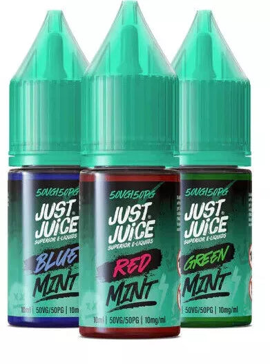JUST JUICE Mint | All Flavours |Nic Salts| 10ml in 5 10 & 20mg |PACK OF 10|