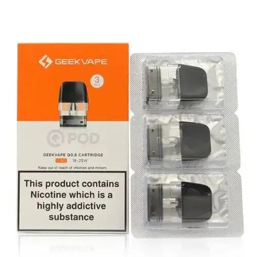 Geekvape Q Pod Cartridge Pack of 3 0.6Ω/0.8Ω/1.2Ω