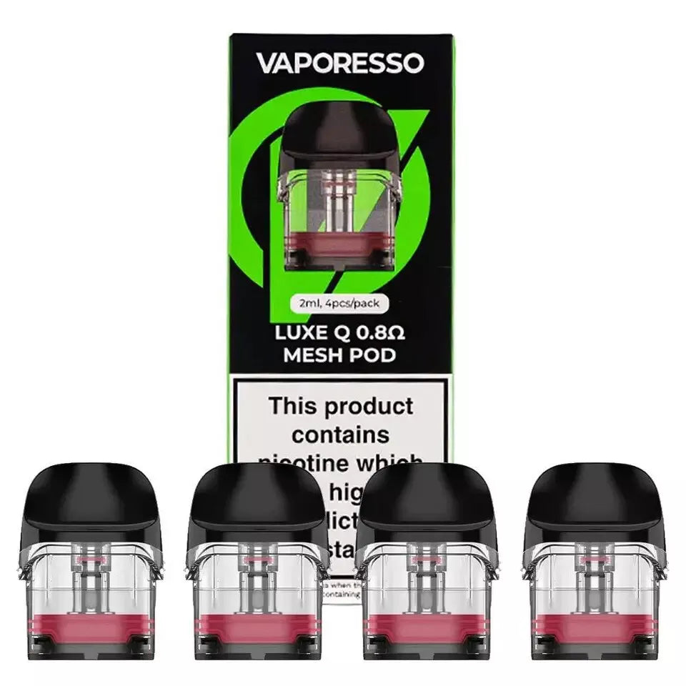VAPORESSO LUXE Q PODS Spare Pod Cartridges Luxe Q QS Q2 0.6 0.8 1.0 1.2 Ohm Mesh
