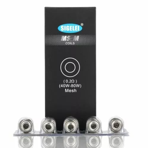 SIGELEI MS 0.25Ω & MS-M 0.2Ω & MS-H 0.2Ω Coils (40-80w) Pack Of 5
