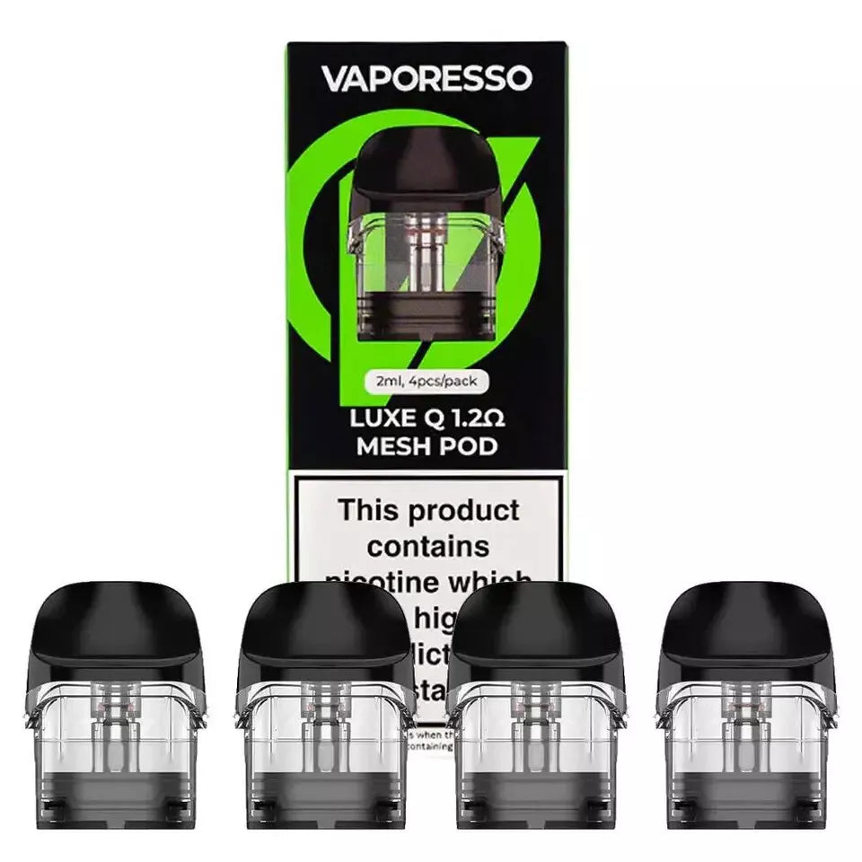VAPORESSO LUXE Q PODS Spare Pod Cartridges Luxe Q QS Q2 0.6 0.8 1.0 1.2 Ohm Mesh
