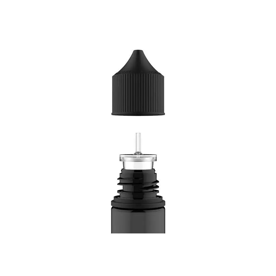 EMPTY Bottles 60ML PET Unicorn For Any Liquid Or Oils (Black Bottle With Cap) Pack of 10